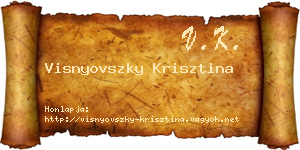Visnyovszky Krisztina névjegykártya